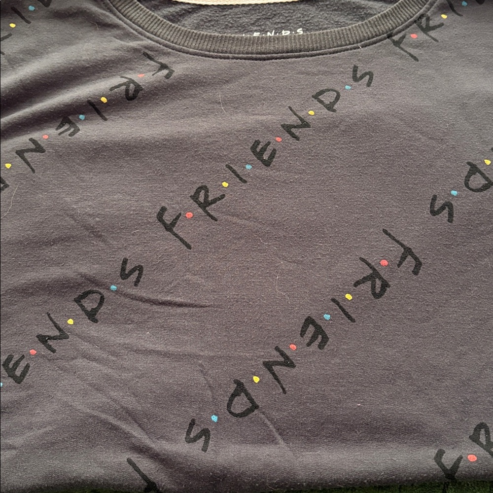 Friends Pajama Lounge Sleep Top All Over Friends Print Long Sleeve Gray 3X - Picture 4 of 7
